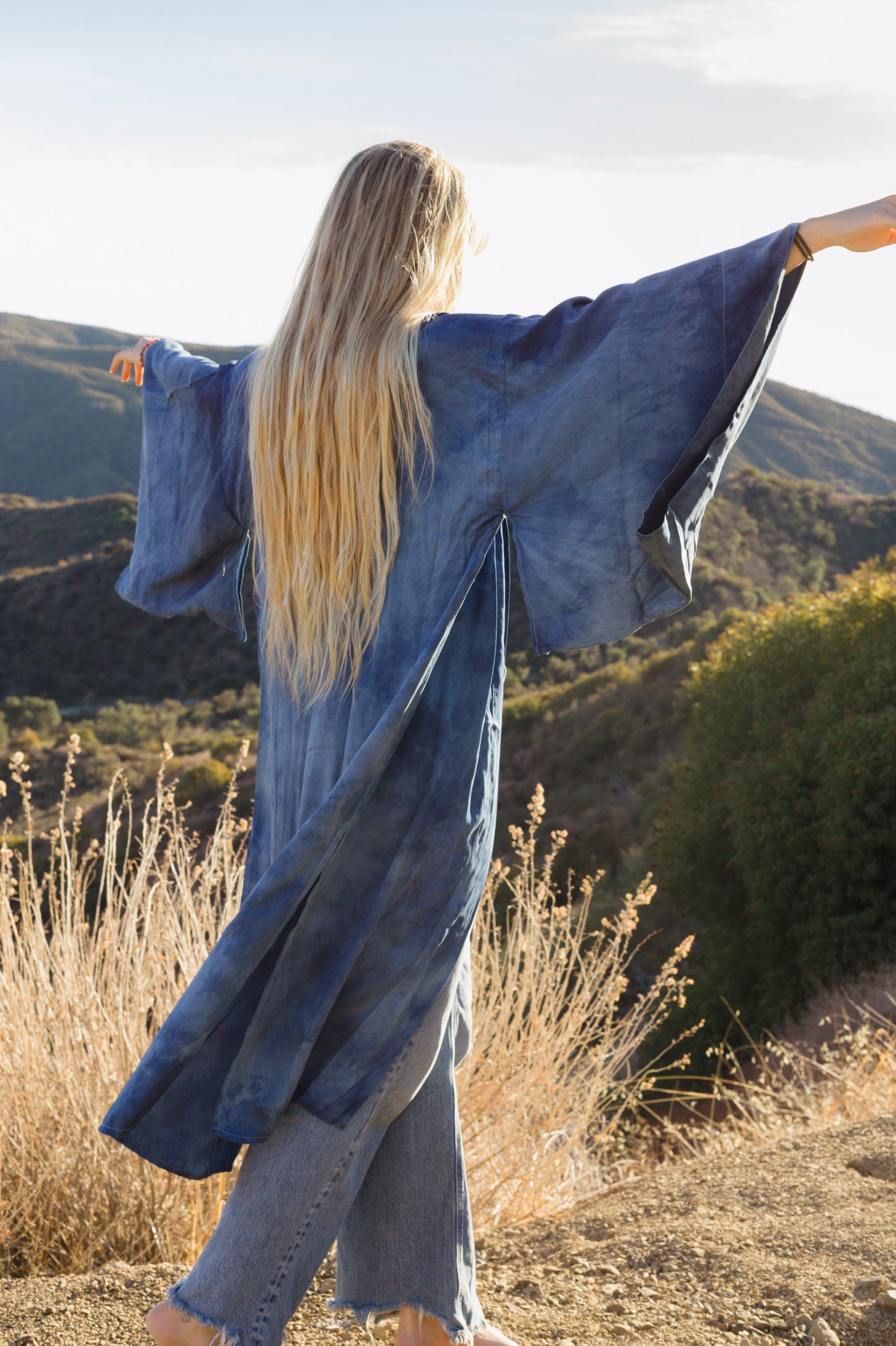 Stevie Indigo Silk Kimono