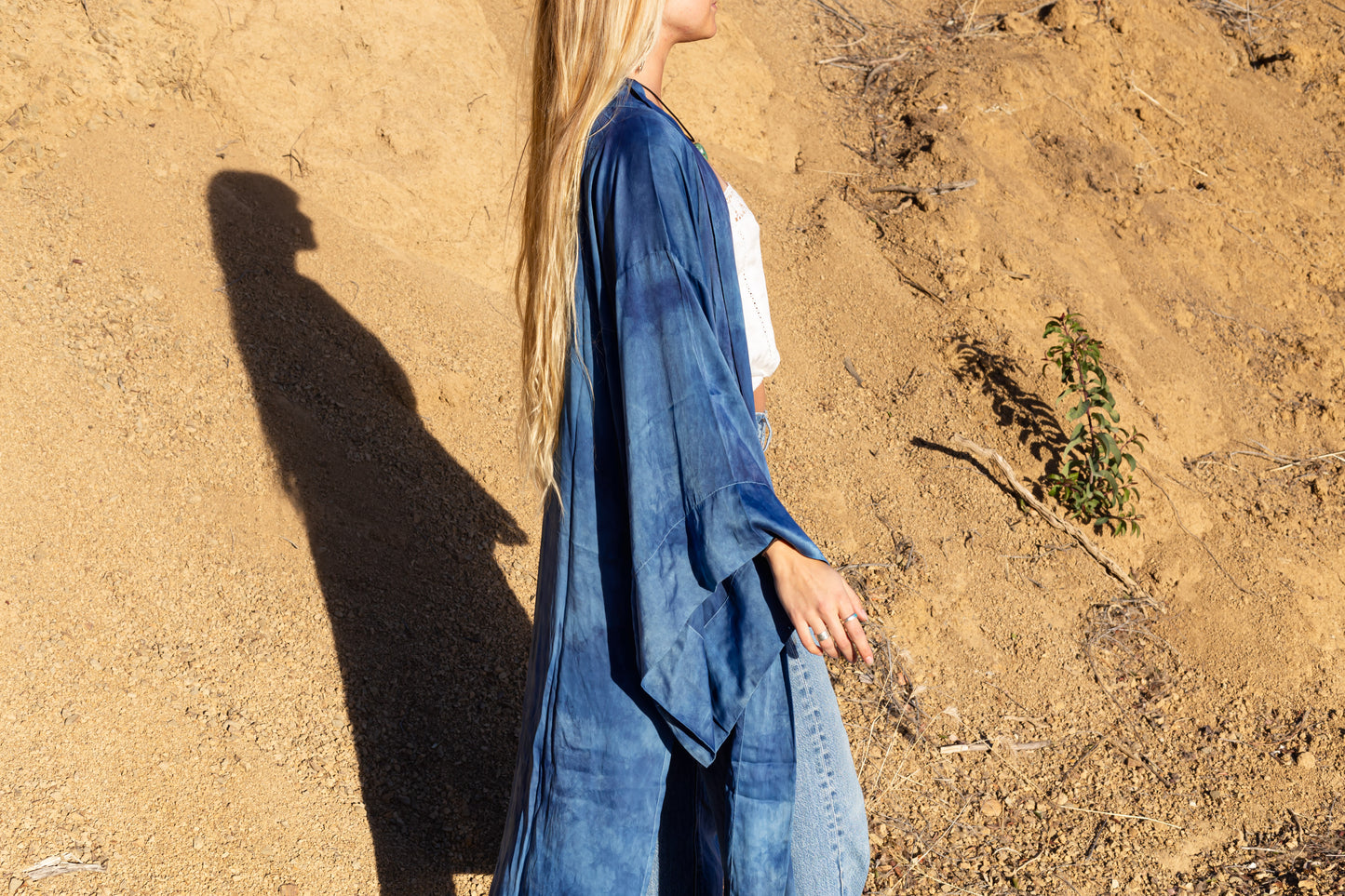 Stevie Indigo Silk Kimono
