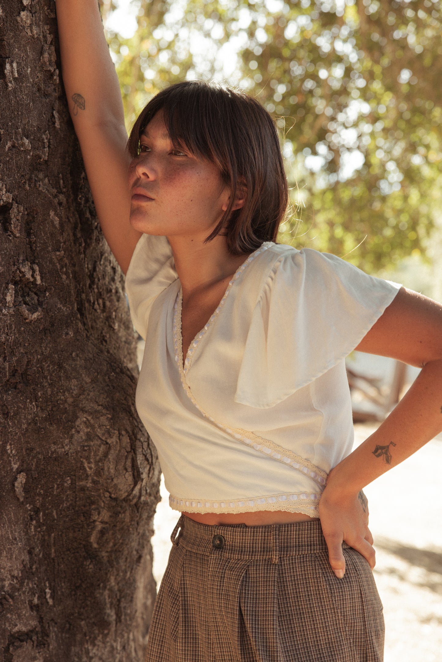 Dreamland Linen Wrap Top
